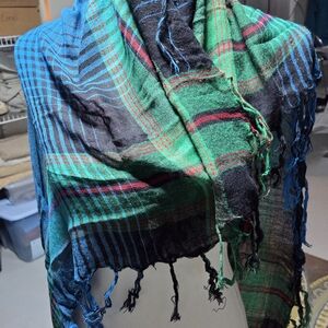 Vibrant Striped Fringe Scarf